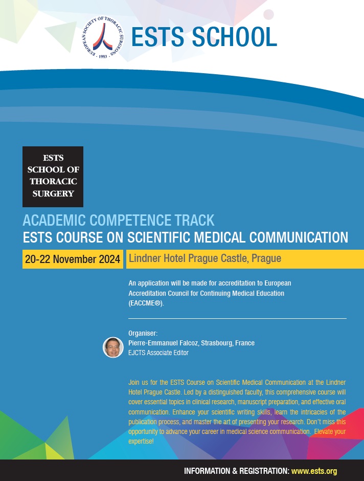 Registration Open: ESTS Course on Scientific Medical Communication image