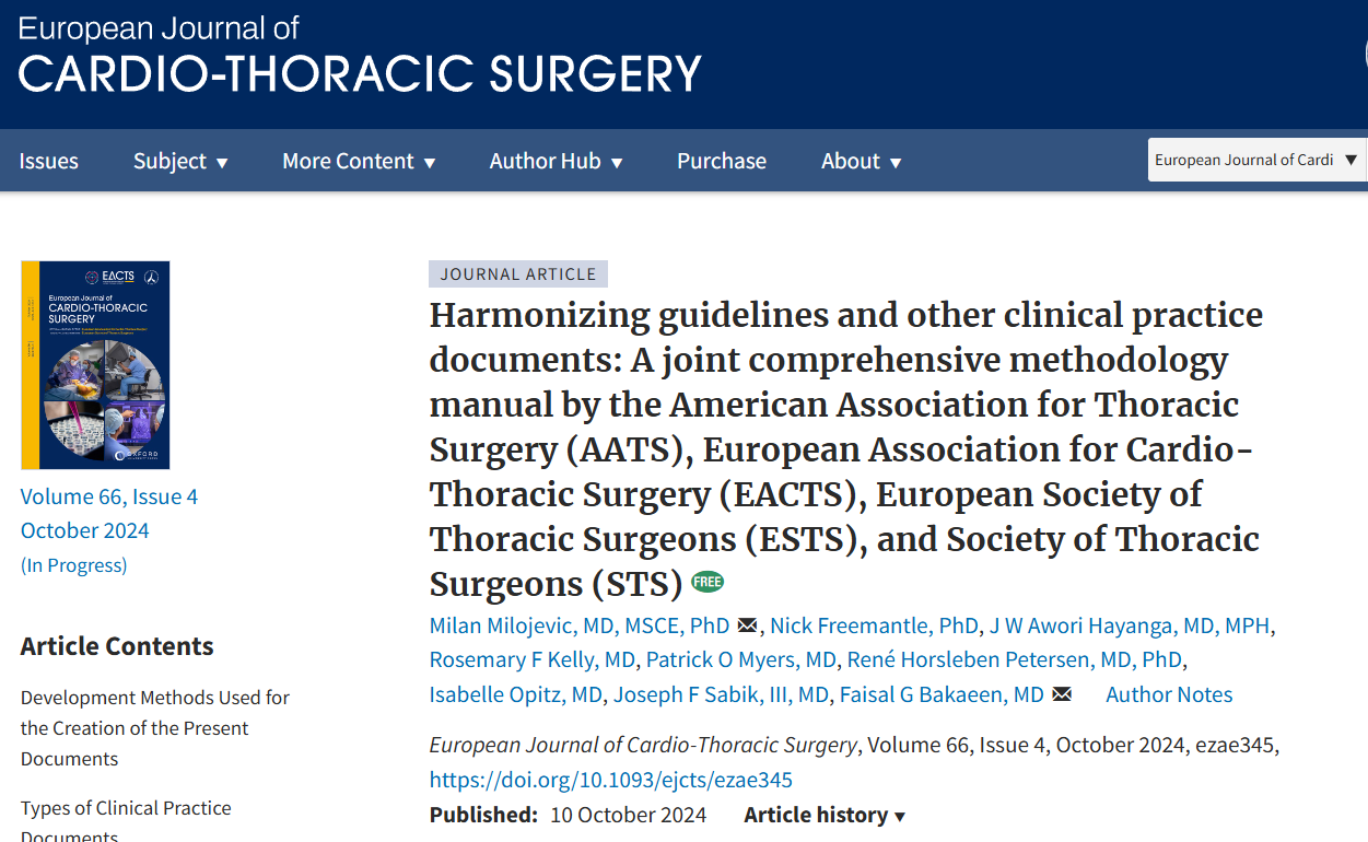 Joint Comprehensive Methodology Manual for Harmonizing Guidelines published image